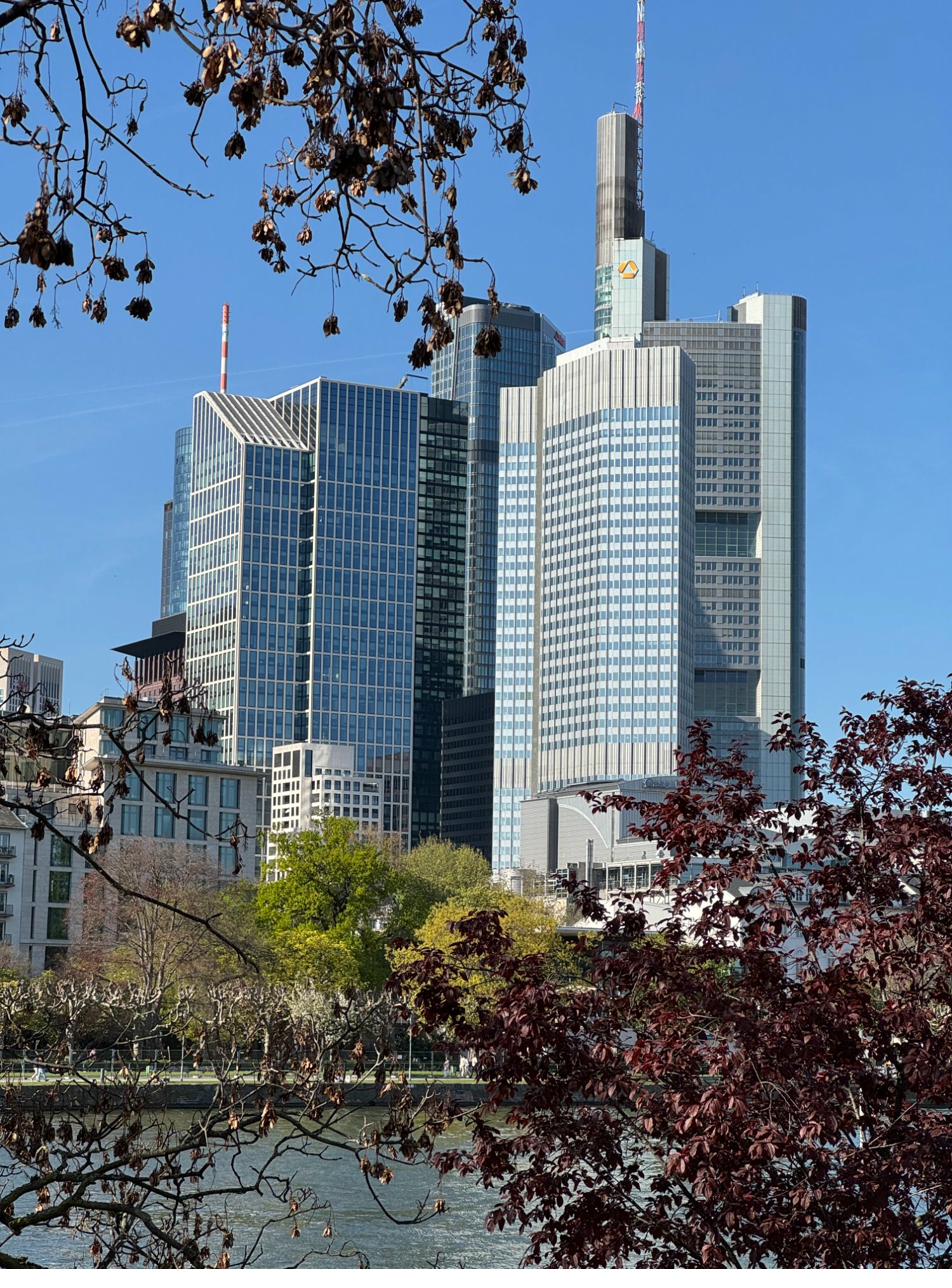 Frankfurter Bankenskyline vom Main aus